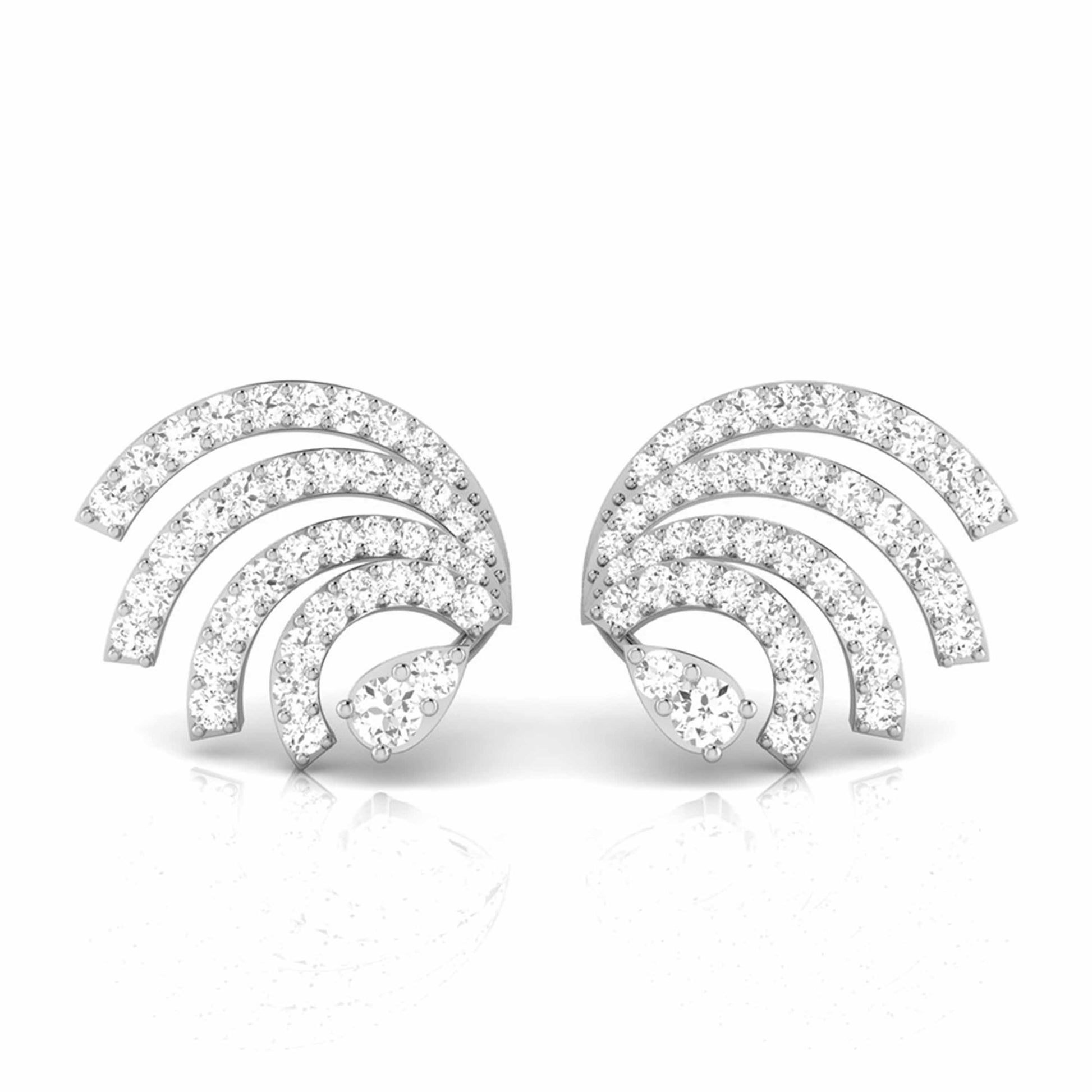 Radiant Wave White Gold Diamond Earrings [wg]