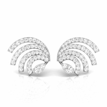Radiant Wave White Gold Diamond Earrings [wg]