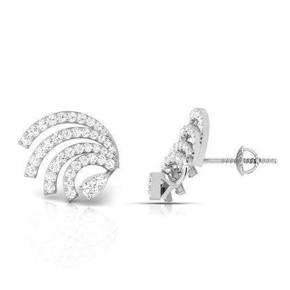 White Gold Diamond Earrings - Radiant Wave [wg]