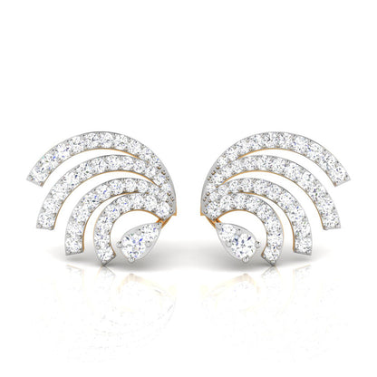 Radiant Wave Yellow Gold Diamond Earrings [yg]