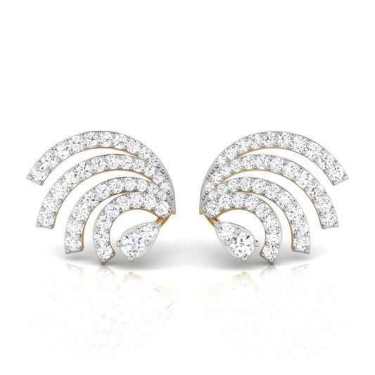 Radiant Wave Yellow Gold Diamond Earrings [yg]