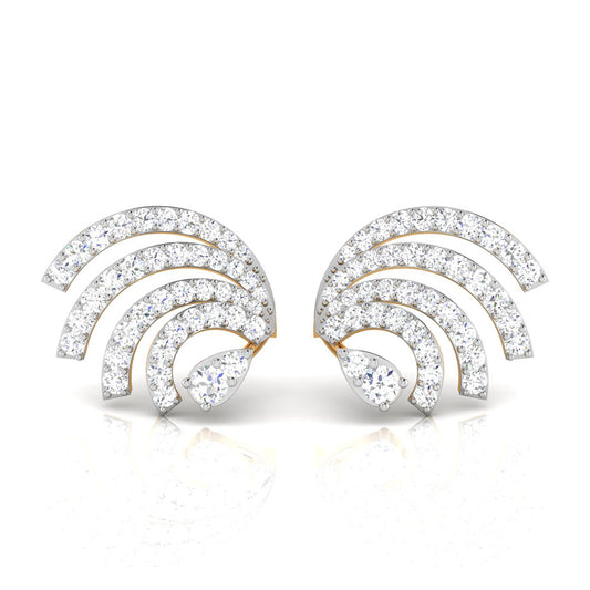 Radiant Wave Yellow Gold Diamond Earrings [yg]