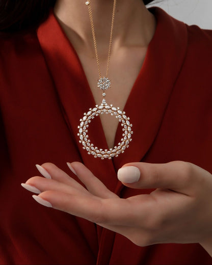 Twin Orbit Open Circle Necklace