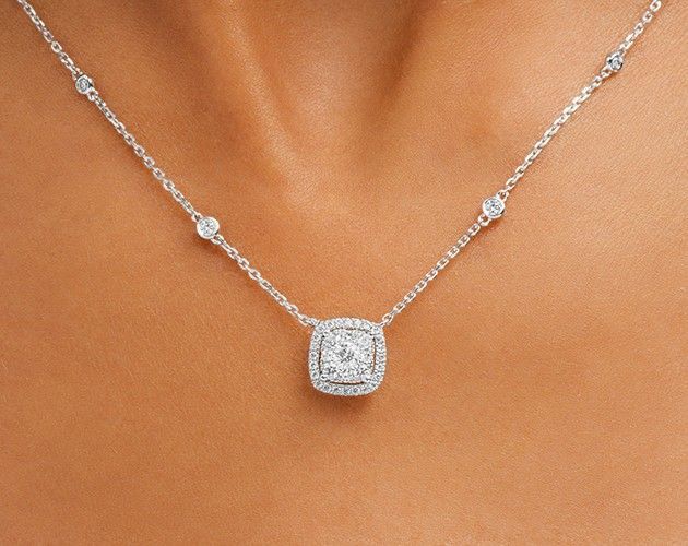Cushion Halo Necklace