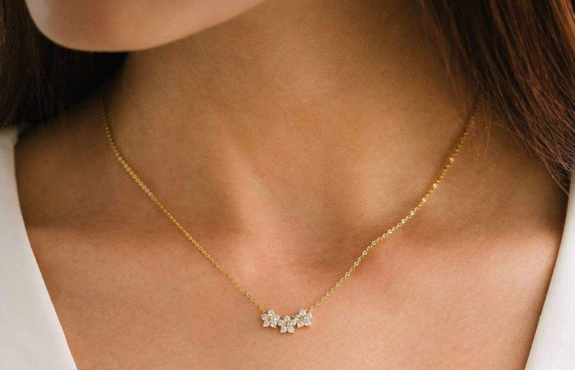 Floral Cluster Charm Necklace