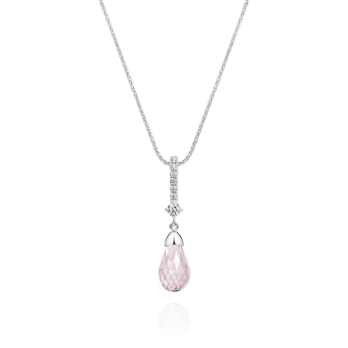 Pink Pear Drop Necklace