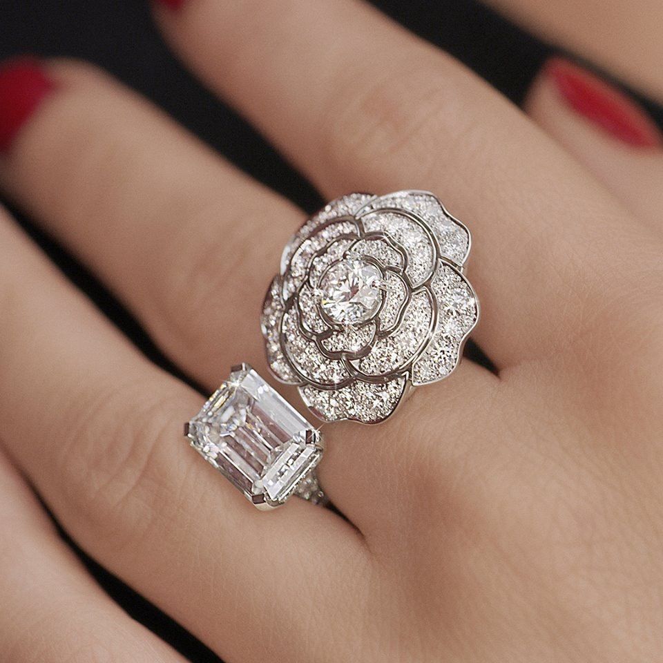 Rose Rosette Halo Ring