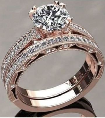 Rose Gold Infinity Bridal Set