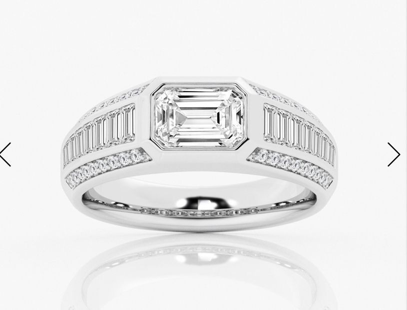 Geometric Princess Solitaire Ring