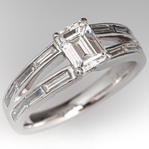 Baguette Frame Engagement Ring