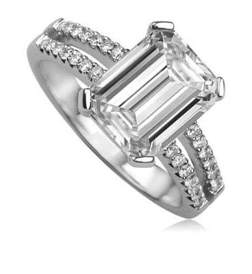 Emerald Cut Double Halo Ring