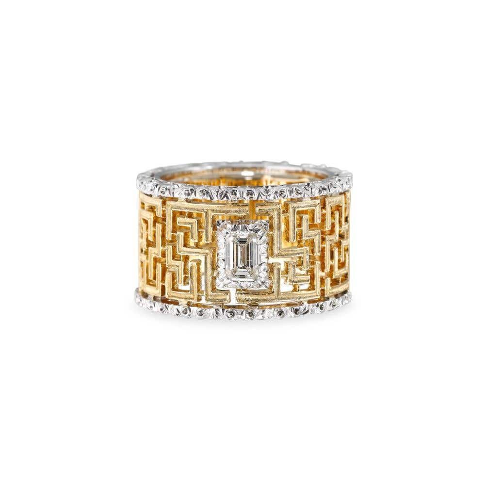 Golden Baguette Mosaic Ring