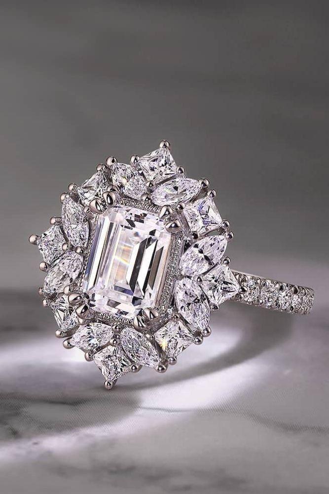Crystal Cascade Halo Ring