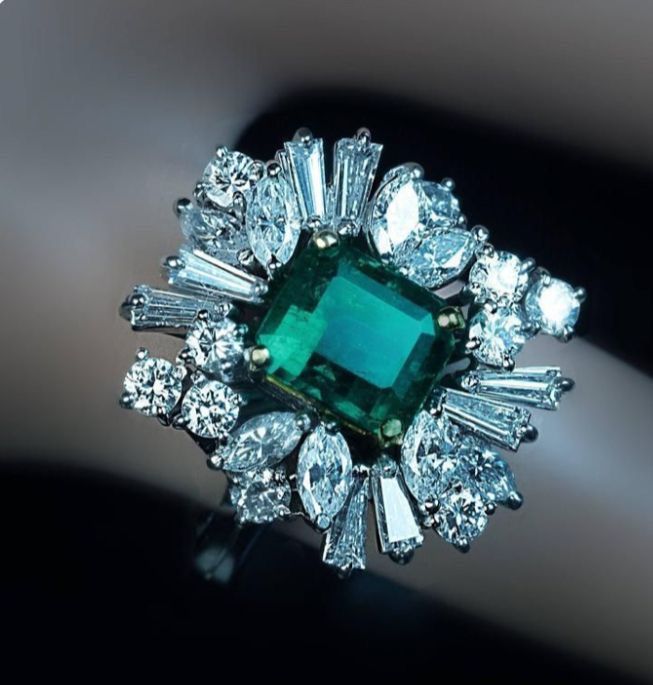 Emerald Blossom Statement Ring
