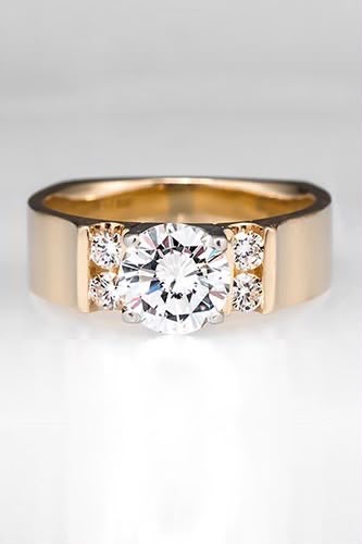 Golden Halo Engagement Ring