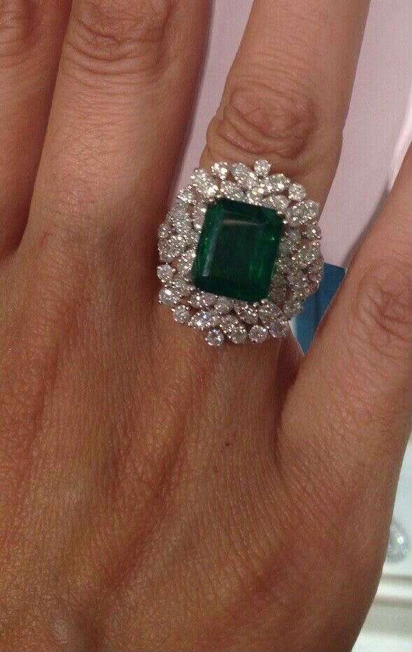 Emerald Halo Engagement Ring