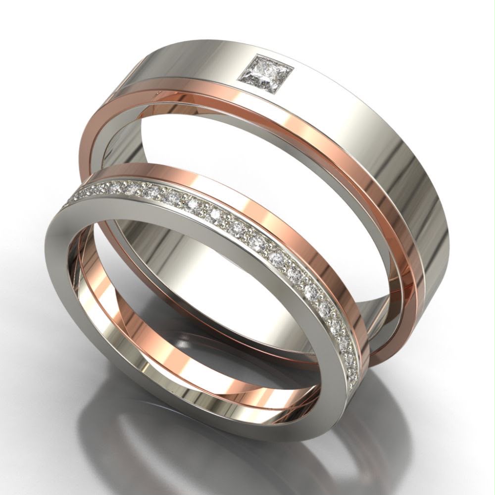 Two Tone Modern Couple Bands
