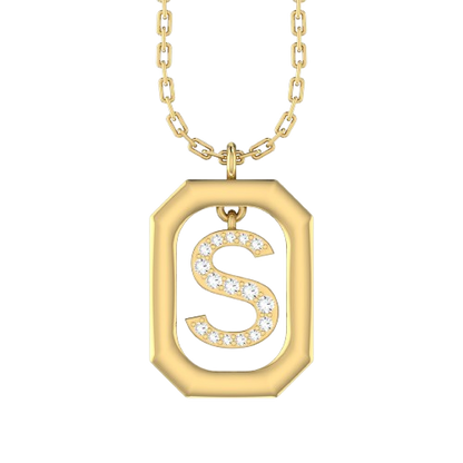 S - Alphabet Yellow Gold Diamond Pendant [yg]