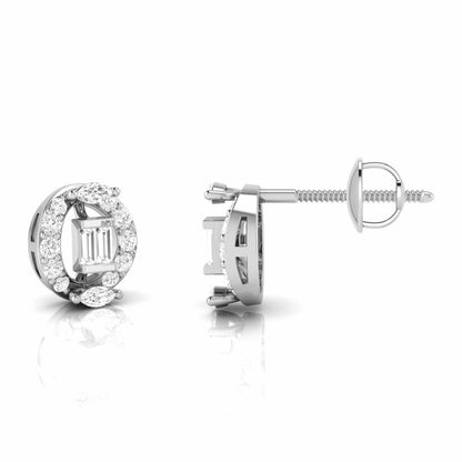 White Gold Diamond Earrings - Beacon Loop [wg]