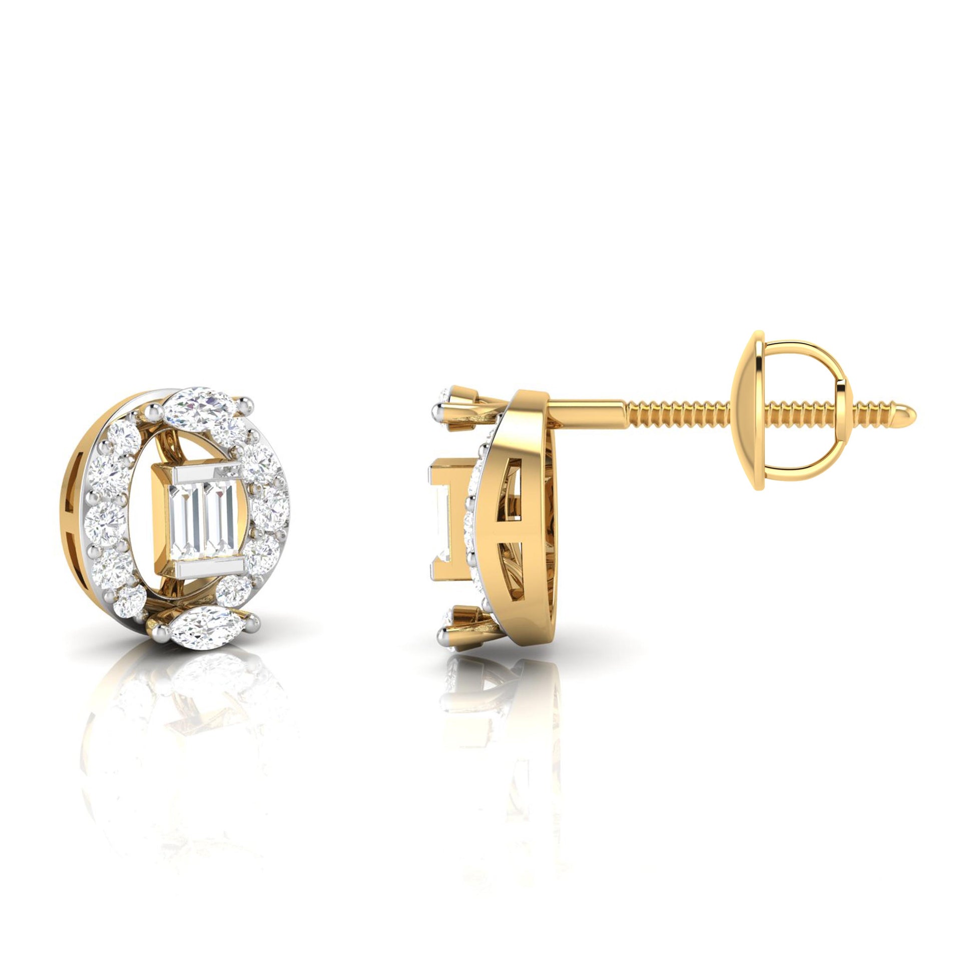 Yellow Gold Diamond Earrings - Beacon Loop [yg]