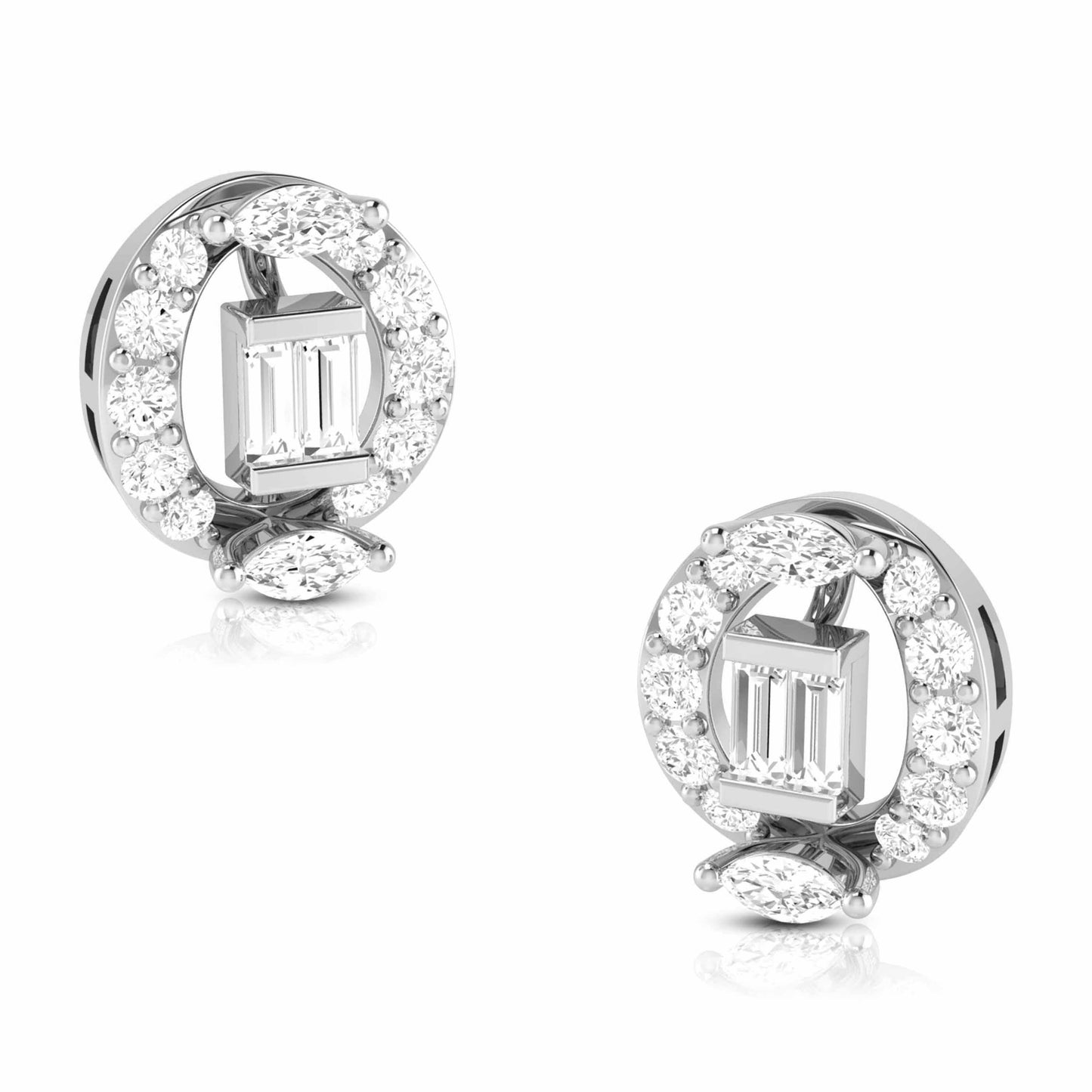 Beacon Loop White Gold Diamond Earrings [wg]