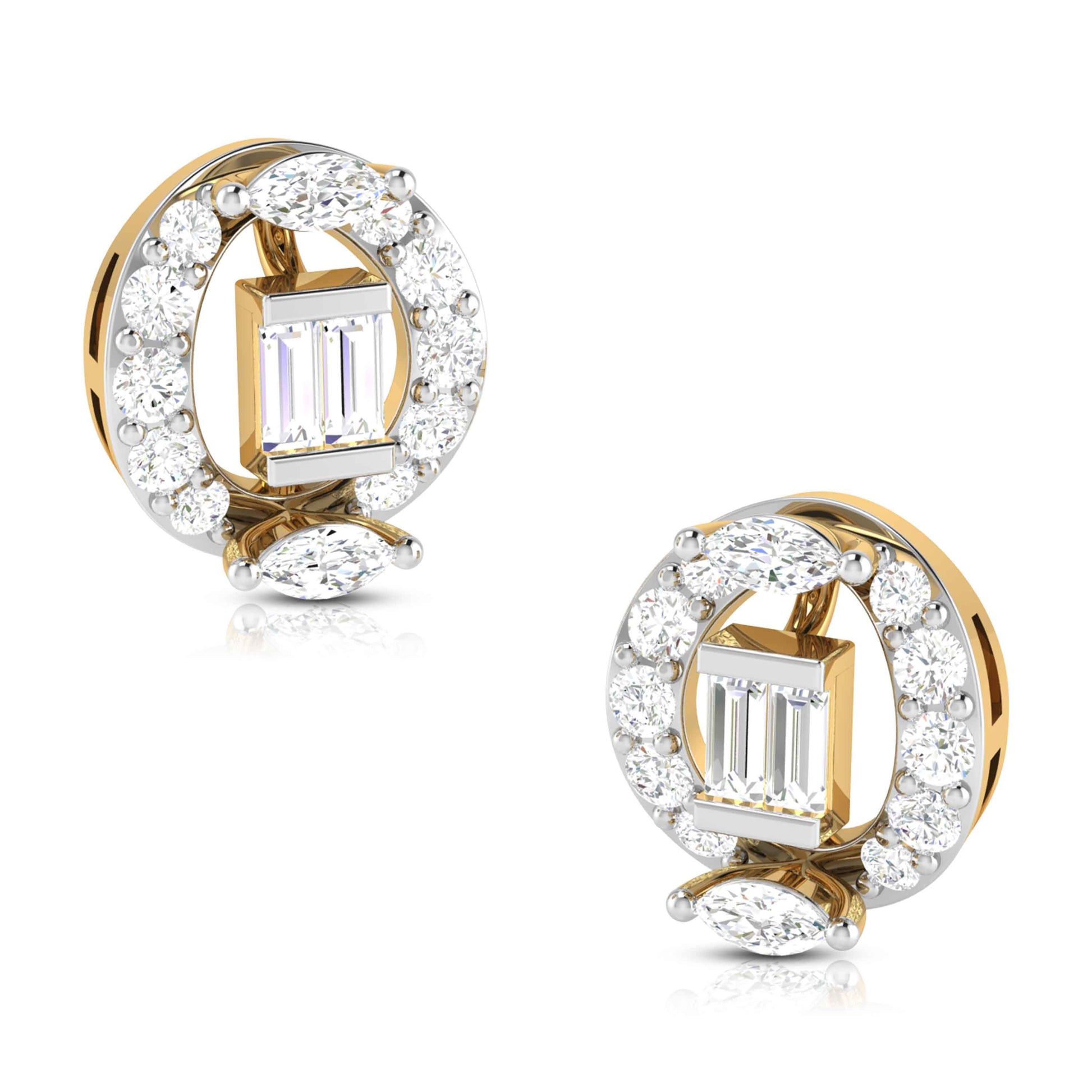 Beacon Loop Yellow Gold Diamond Earrings [yg]