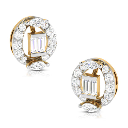 Beacon Loop Yellow Gold Diamond Earrings [yg]