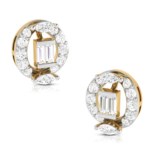 Beacon Loop Yellow Gold Diamond Earrings [yg]