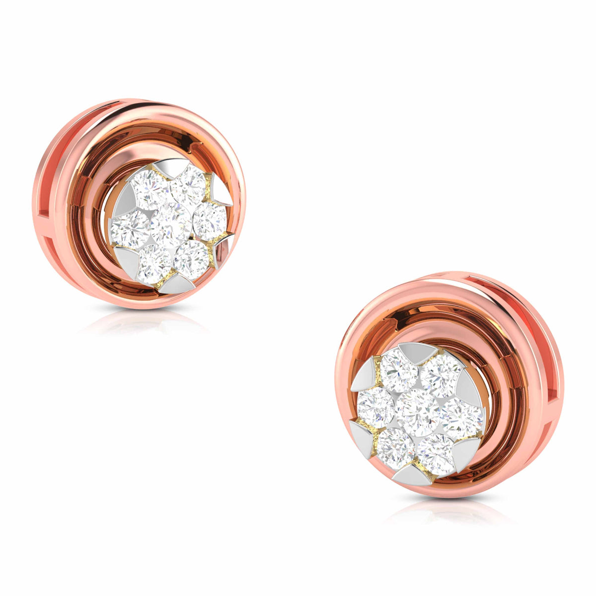 Classic Twirl Rose Gold Diamond Earrings [rg]