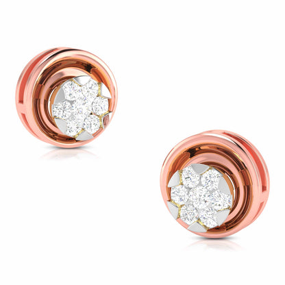 Classic Twirl Rose Gold Diamond Earrings [rg]