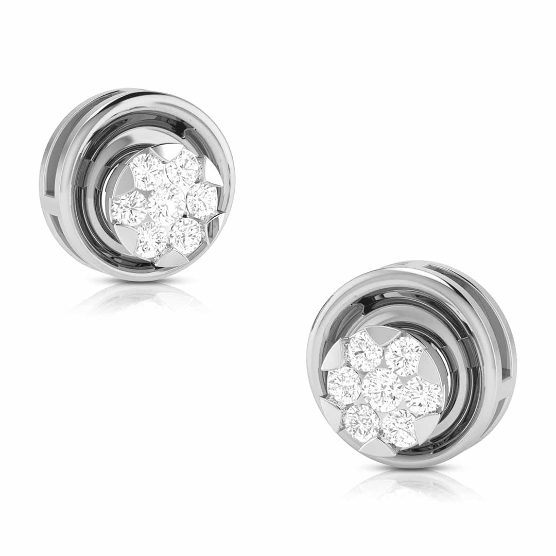Classic Twirl White Gold Diamond Earrings [wg]