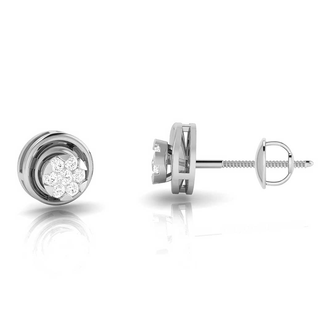 White Gold Diamond Earrings - Classic Twirl [wg]
