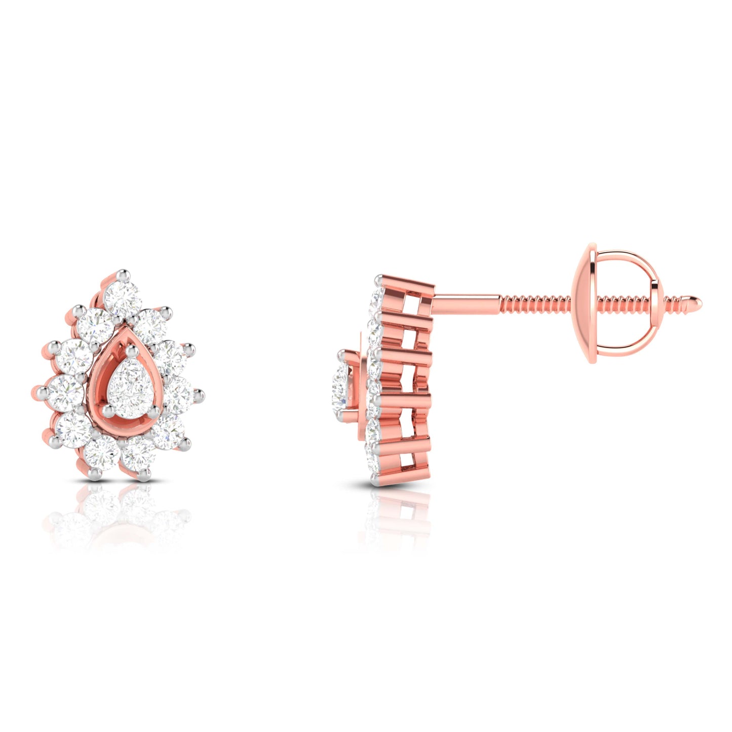 Dewdrop Radiance Rose Gold Diamond Earrings - [rg]