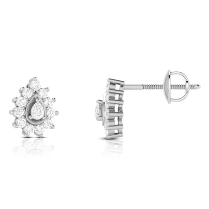 White Gold Diamond Earrings - Dewdrop Radiance [wg]