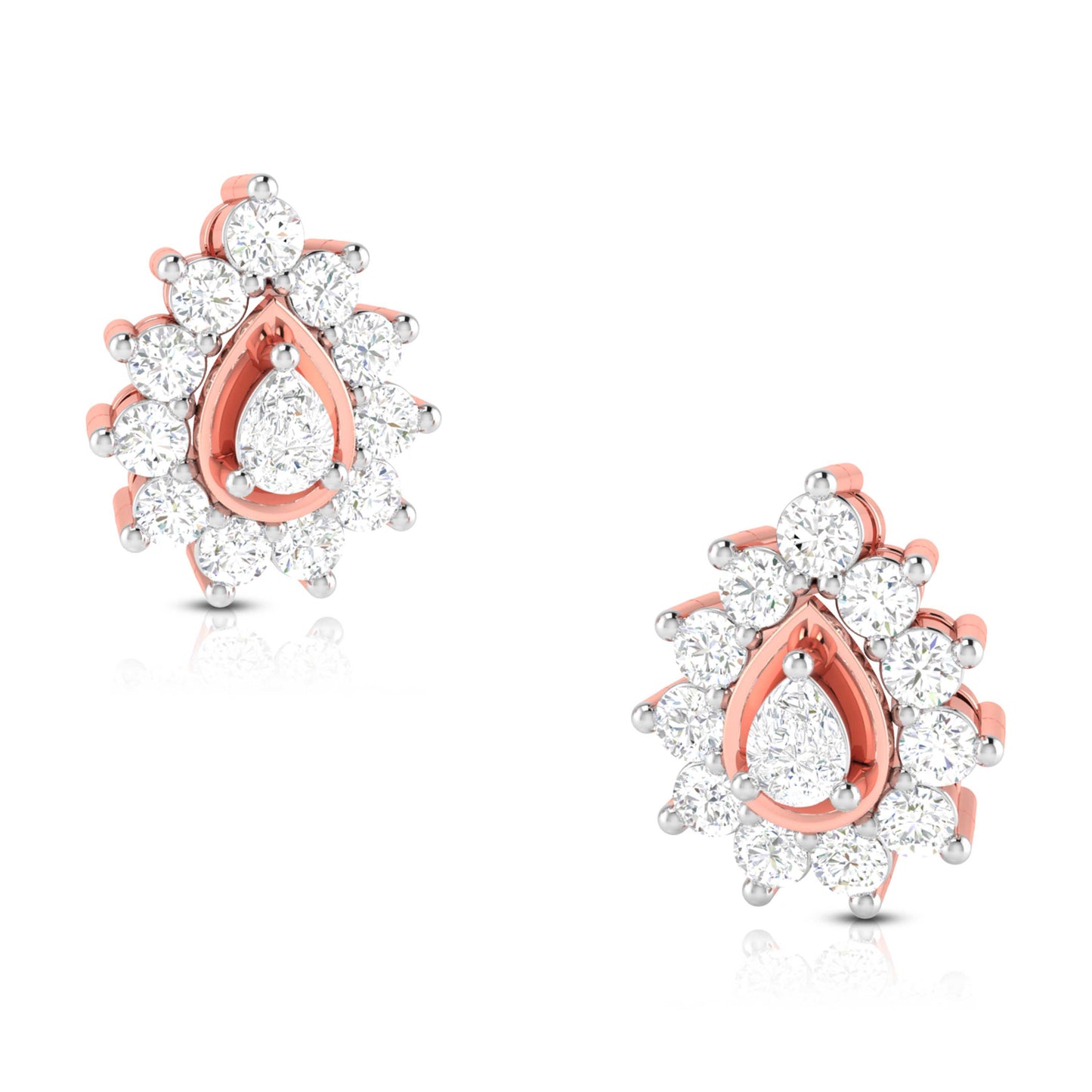  Rose Gold Diamond EarringsDewdrop Radiance [rg]