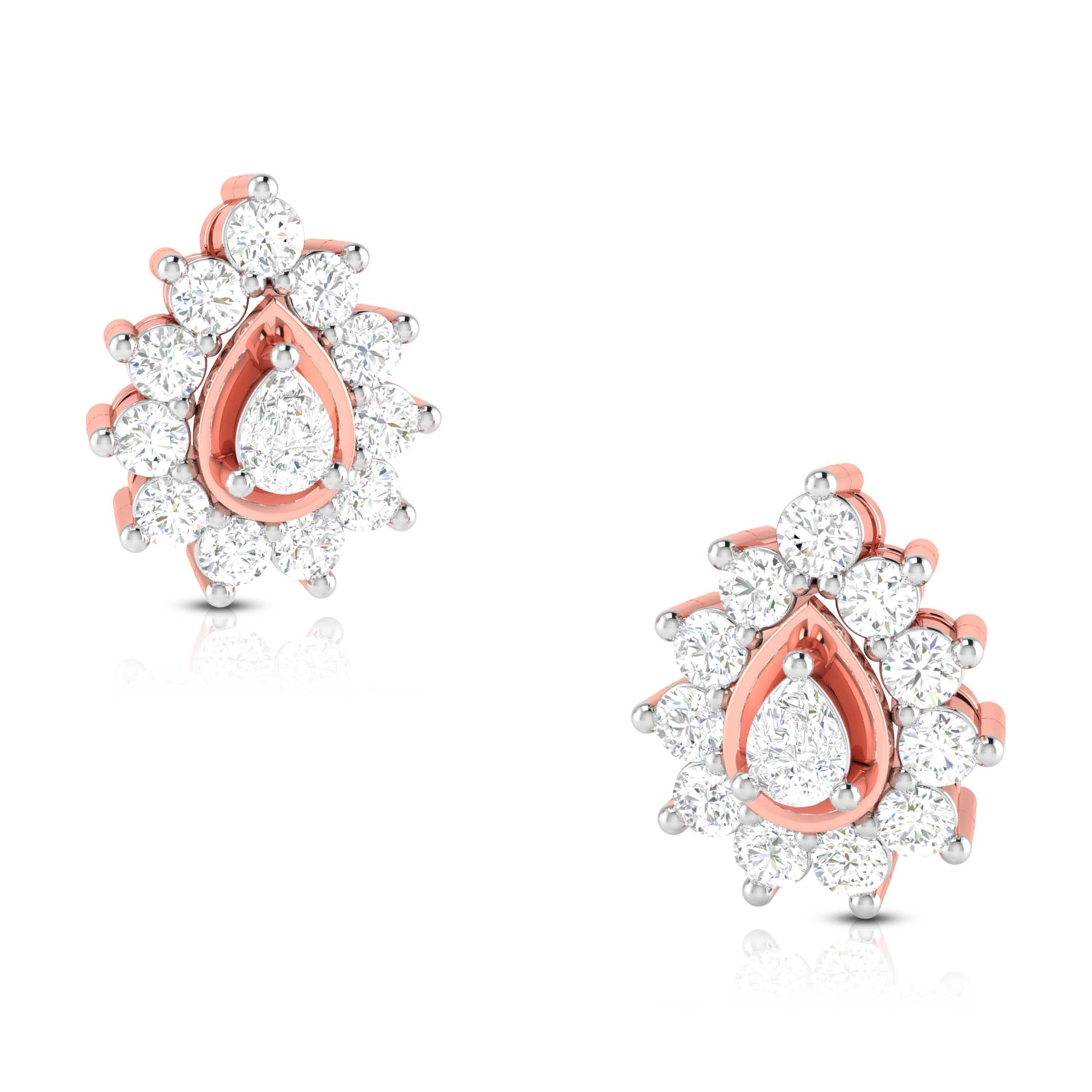  Rose Gold Diamond EarringsDewdrop Radiance [rg]