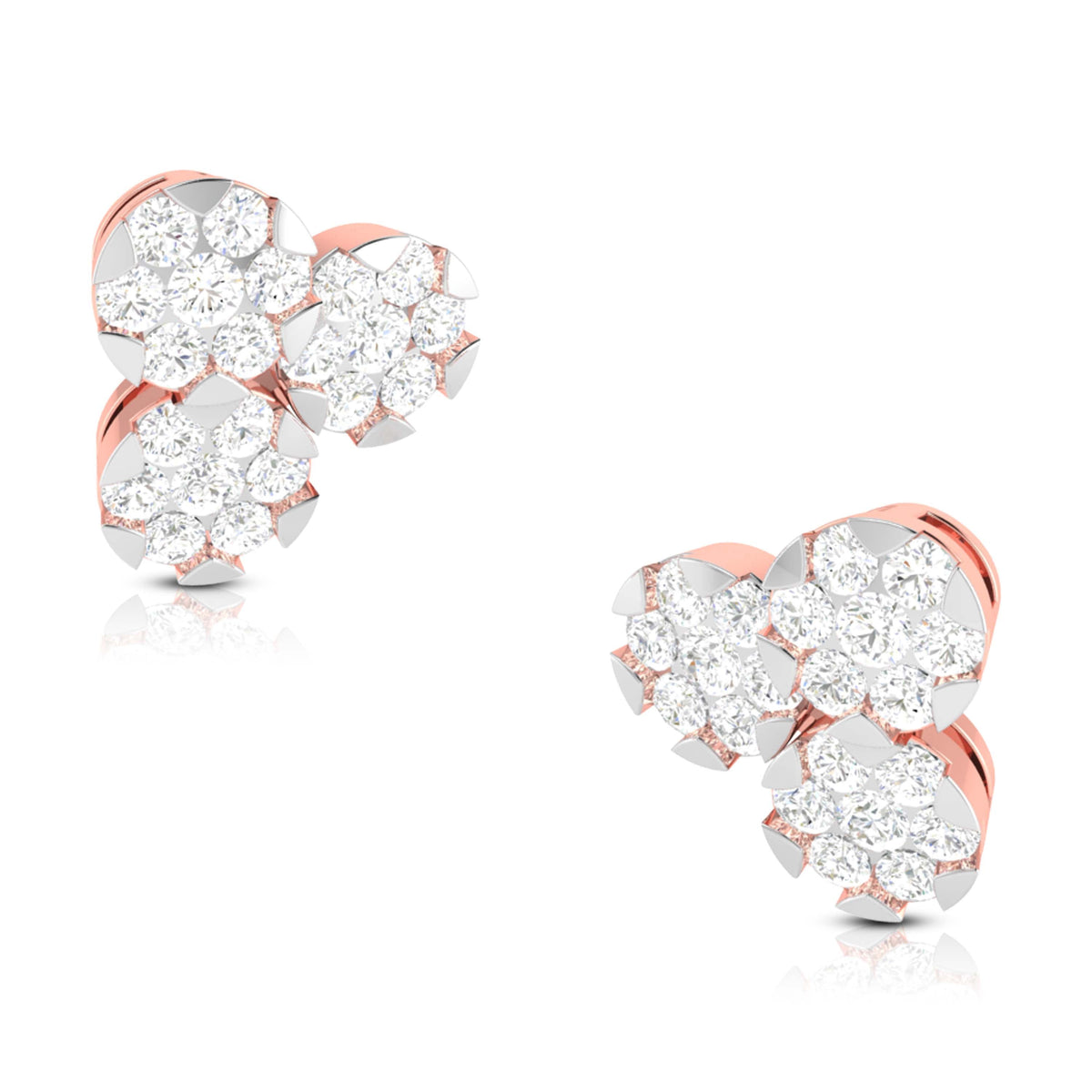Trio in Bloom Rose Gold Diamond Earrings [rg]