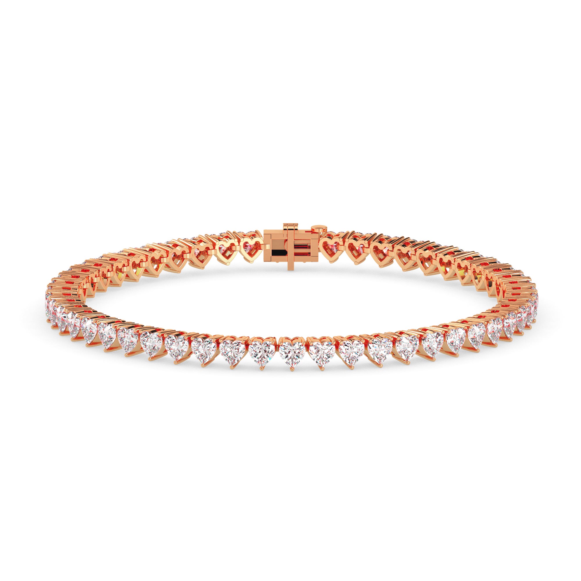 Hearts in Line Diamond Bracelet