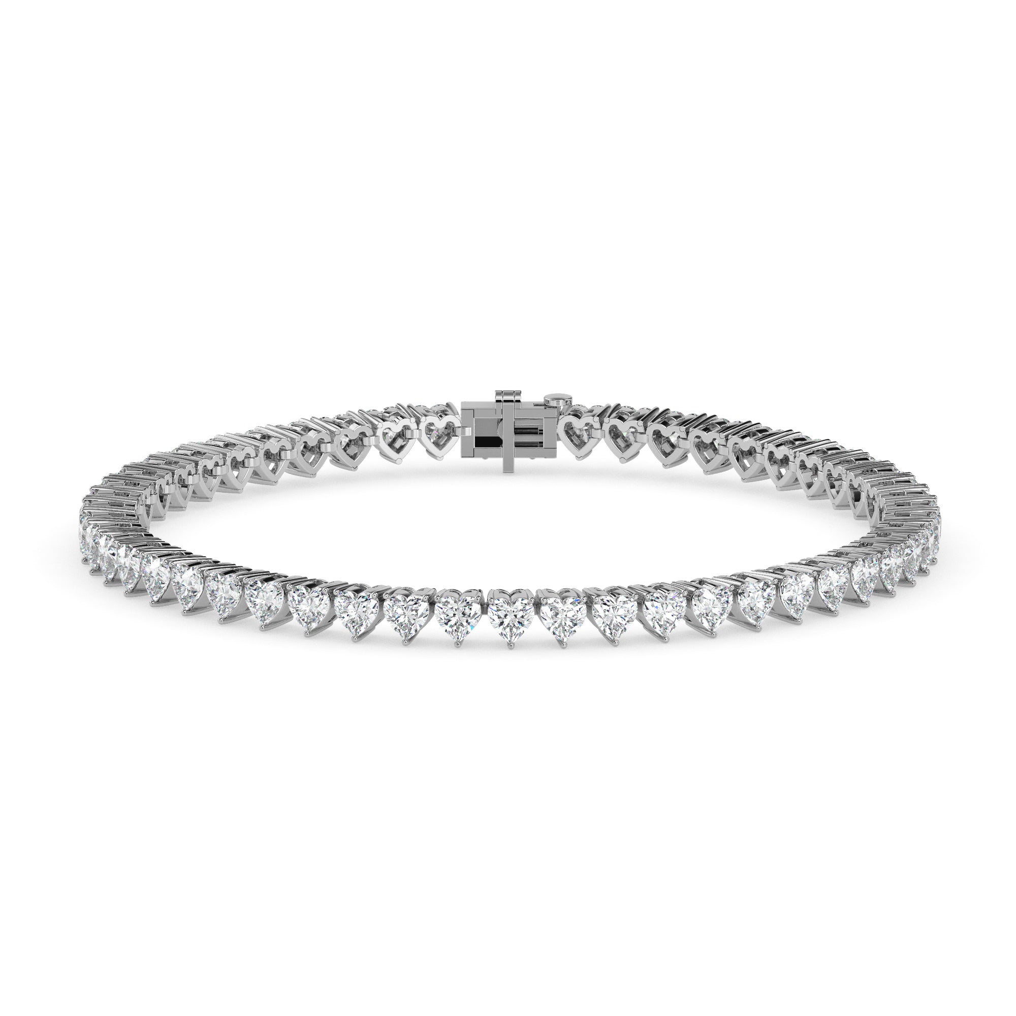 Hearts in Line Diamond Bracelet