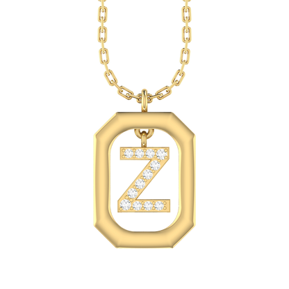 Z - Alphabet  Yellow Gold Diamond Pendant [yg]