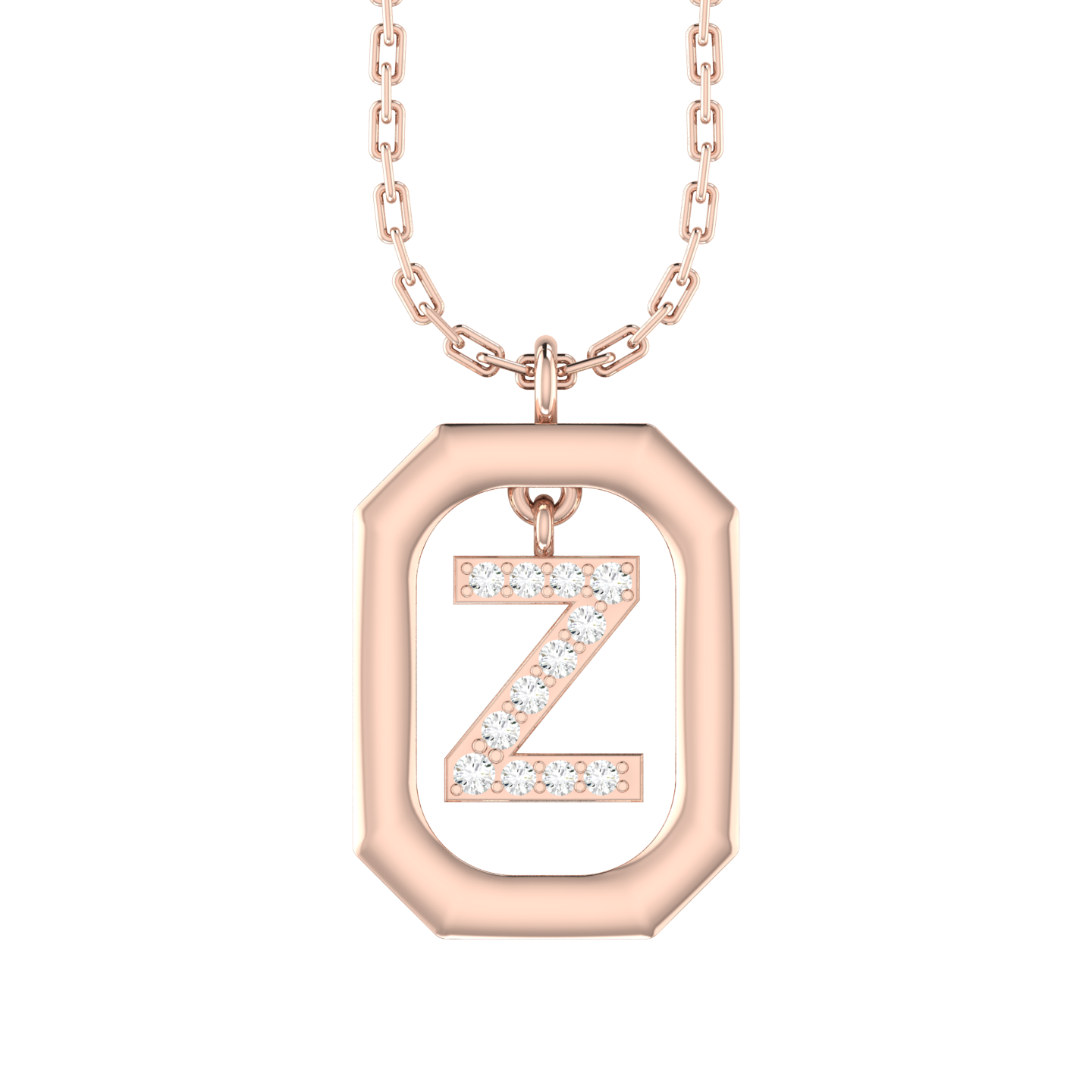 Z - Alphabet  Rose Gold Diamond Pendant [rg]