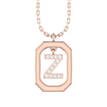 Z - Alphabet  Rose Gold Diamond Pendant [rg]
