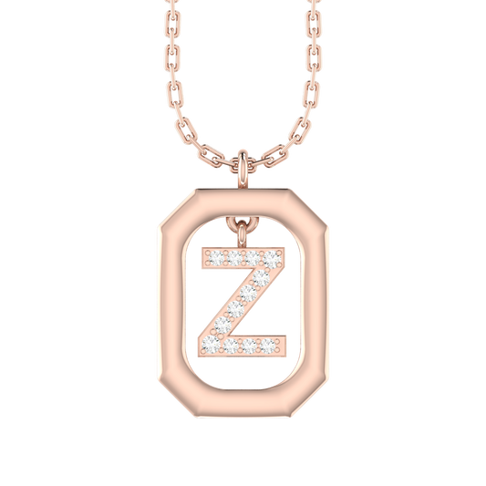 Z - Alphabet  Rose Gold Diamond Pendant [rg]