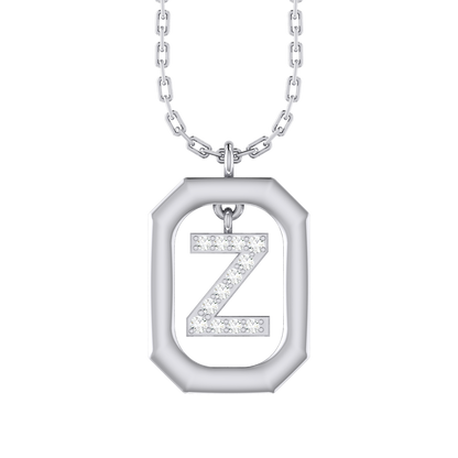 Z - Alphabet  White Gold Diamond Pendant [wg]