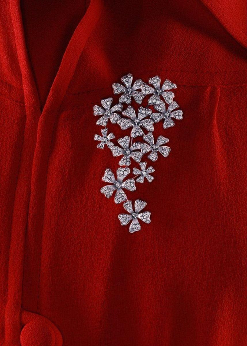 Crystal Blossom Cascade Brooch