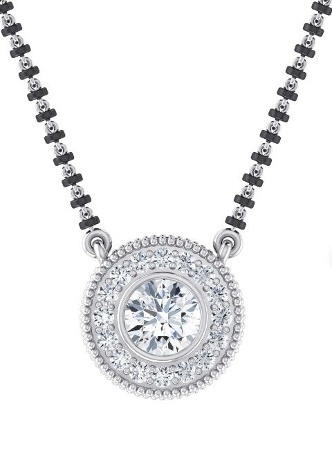 Celestial Round Halo Diamond Mangalsutra
