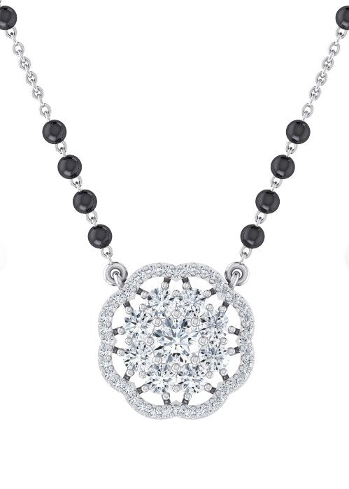 Four Petal Cluster Diamond Mangalsutra