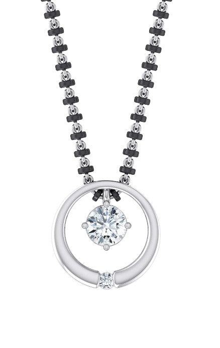 Floating Heart Circle Diamond Mangalsutra