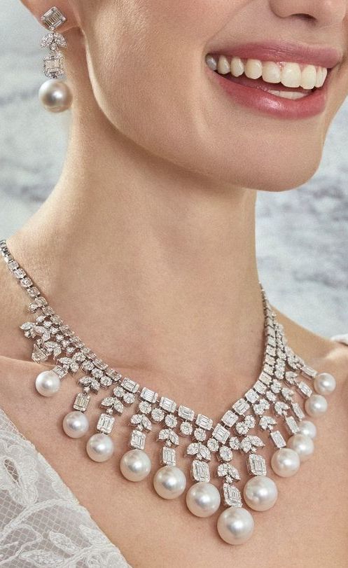 Necklace set featuring a decorative necklace design shown with matching pieces