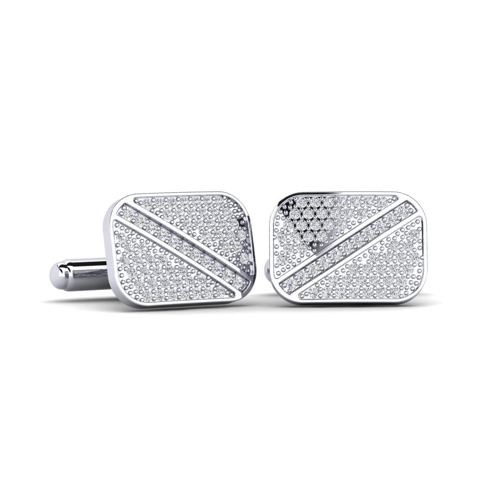 Silver Diagonal Frost Cufflinks
